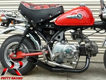 モンキーゴリラ 黒と赤 汎用品 250mm タンク付き リアサスペンション 黒赤 ショート